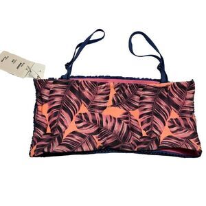 Mandalay Smocked Embroidered Dual Pattern Tube Bikini Top Sz XL NEW
